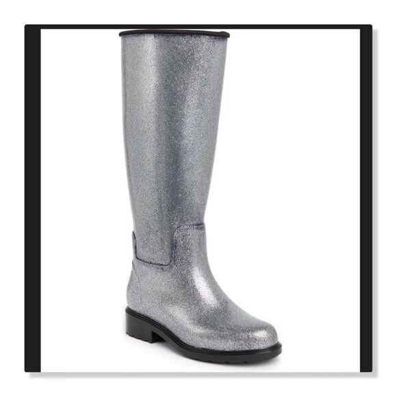 NEW! Melissa Thermal Seasonal Rainboot - size 6 in Silver Glitter - Picture 2 of 14
